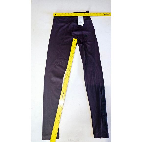 NEW Adidas Leggings Tight Fit High Waist Full Length Burgundy Purple XS 3200 - Picture 9 of 10